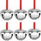 FOIMAS 30 Stück 4,1 cm Glöckchen Ornament Metall Weihnachten Schlittenglocken mit rotem Band für Weihnachtsbaum Urlaub Dekoration, Silber