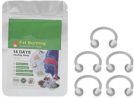 Nasenringe mit ätherischen Ölen, 5 Stück Straffender Ring mit ätherischen Ölen, superslim™ Schlankmachender, Entgiftender Nasenring mit ätherischen Ölen, Schlanker Nasenring