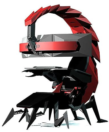 CSTAL Adjustable Swivel Bionic Gaming Chair, Integrated Computer Space Capsule Chair, Ergonomic High Comfort E-Sports Chair, with LED Support 5 Screens