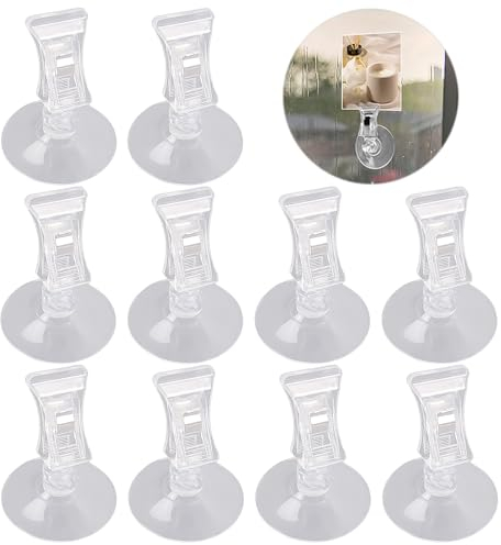 NyxSeat Lot de 10 clips de fixation pour étiquettes de prix de supermarché, pinces à ventouse puissantes, clips de ticket de parking, clips muraux à ventouse multifonctions, adaptés pour le verre, la