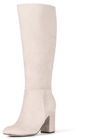 Amazon Essentials Stivali con tacco alto Donna, Camoscio Sintetico Grigio, 37.5 EU