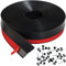 Taaizau 10m Universal Garage Door Top and Sides Seal Strip, Waterproof Self Adhesive Professional Sealing Includes 40pcs Screws, Black