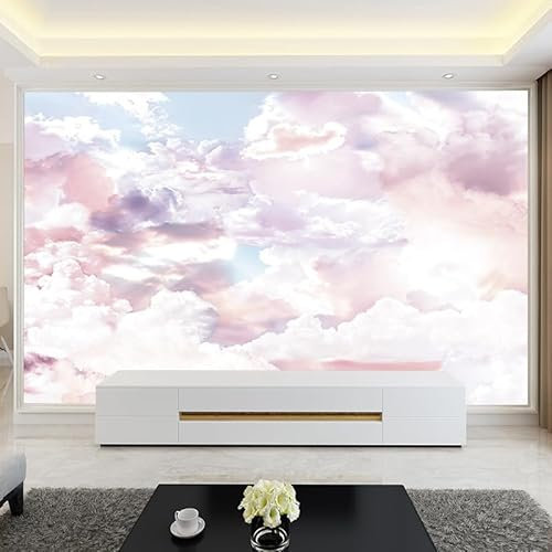 Papier Peint Panoramique Nuage Pourpre Rose Papier Peint Chambre Adulte Papier Peint Panoramique Enfant Papier Peint Salon Décoratif Papier Peint Intissé 300x240cm
