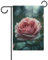 Flagge Rosen im Regen, 32,6 x 47,8 cm, doppelseitige Willkommens-Gartenflagge, vertikaler Frühlingshof Banner für rustikale saisonale Dekoration im Freien