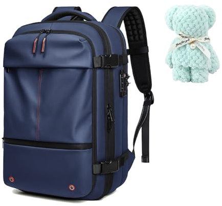 Generisch Ezyvac Rucksack, Airbag Rucksack Vakuum, Carry on Backpack Travel Vacpack, 60l Expandable Backpack with Vacuum Compression, Water Resistant Bags (Blau)