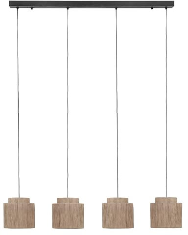 Trio Leuchten Pendelleuchte Smilla 366800436, Metall Schwarz matt, Schirm Jute naturbelassen, exkl. 1x E27