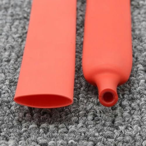 Tubo termorestringente da 1 m con adesivo rivestito 4:1 a doppia parete TubinID 4 6 8 12 16 20 24 32 40 52 mm g Kit cavo avvolgibile con guaina - Rosso - 4 mm x 1 metro