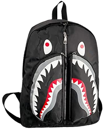 Zisemeil Graffiti Shark Rucksack, Lässiger Tagesrucksack, Große Kapazität, Schultasche, Büchertasche, Personalisierte Reisetasche für Jungen und Mädchen