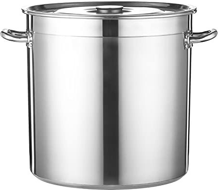 CRBUDY Thick 304 Stainless Steel Stock Pot with Lid,Stainless Steel Tri-Ply Capsulated Bottom Stockpot,Compatible with All Heat Sources