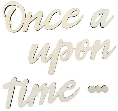 Once Upon a Time Sign, Wooden Reading Corner Decor with 20 Dispensing Glue Wall Nursery Decor Sign, Photo Wall Decoration Signage for Room Living Room Office