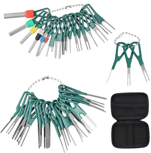 Fangehong 41 Pcs Auto Entriegelungswerkzeug, KFZ Kabel Stecker Ausbau Werkzeug, Auspinwerkzeug, Terminal Removal Tool Kit, Pin Extractor, Wire Connector Pin Release Key Extractor Tools