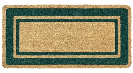 IlGruppone Zerbino Ingresso in Cocco Naturale Misura XXL Grande Rettangolare 100 x 50 Cm Tappeto Asciugapassi Tappetino Antiscivolo Interno Esterno Porta Entrata Raschiafango - Verde
