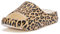 JOMIX Tongs Femme Imprimé Chaussons d'été en Caoutchouc Claquettes Femmes pour Maison Douche Piscine Plage (Léopard, 40-41)