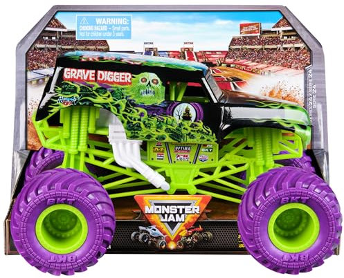 Monster Jam, Offizieller Grave Digger Monster Truck, Sammler-Druckguss-Fahrzeug, Maßstab 1:24, Kinderspielzeug für Jungen und Mädchen ab 3 Jahren