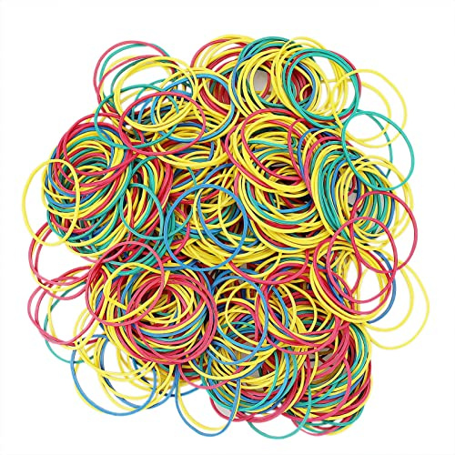 500 piezas de bandas de goma de colores anillos de goma grandes mixtos elásticos elásticos bandas elásticas cintas para cubos de basura para el hogar, trabajo, oficina