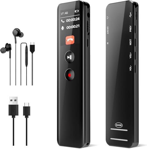 Digital Voice Recorder, 800 Hrs Capture information Storage Device,Digital Audio Storage Device Perfect Capture Every Word for Lecture Interview Meeting Class
