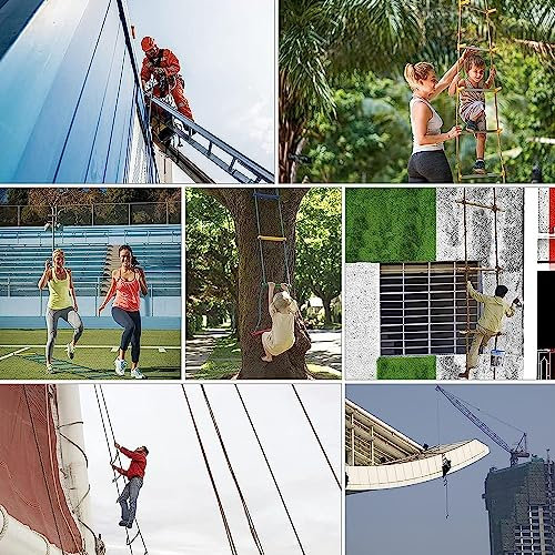 OYYMTE Window Ladder Fire Escape, Rope Ladder Rescue Ladder With Hook For Indoor Or Outdoor Amusement Facilities(25M)