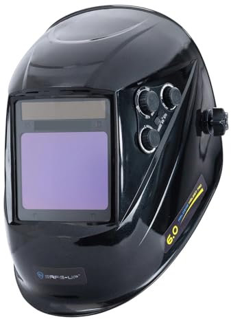 Schweißmaske 1/1/1/1 Schweißhelm mit automatischer Verdunkelung, 100 x 97 mm, große Ansicht, echte Farbe, 4 Sensoren for MIG MAG MMA-Schweißgerät(UN109 Silver Dots)