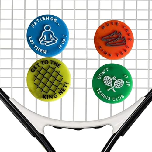 4 Stück würzige/aggressive Erinnerungen, um Sie bei Ihrem Tennisspiel zu halten – Tennisschläger-Dämpfer, Tennis-Vibrationsdämpfer, das beste Tennisgeschenk für jeden Spieler und