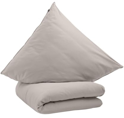 schlafgut Knitted Jersey Bettwäsche Set 135x200 cm Bio-Baumwolle, Sand Mid