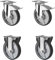 CASCOO SETTPFP200P2G2B32 Rollensatz 2 Lenkrollen mit Feststeller, 2 Bockrollen, Polypropylen, Gummi, Durchmesser 200 mm, Kugellager, Transportrollen, spurlos, Traglast 750 kg (4-er Pack)