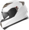 Motorradhelm Integralhelm Rollerhelm Fullface Helm - YEMA YM-829 Sturzhelm ECE mit Doppelvisier Sonnenblende für Damen Herren Erwachsene-Weiß-XL