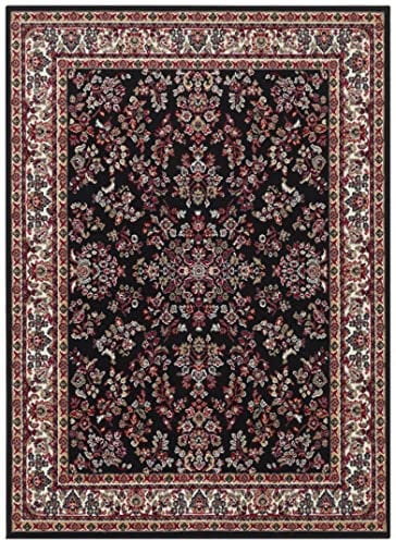 Hanse Home Design Kurzflor Wohnzimmerteppich Orient - Zabul Perser Look, Orientalischer Teppich für Esszimmer, Wohnzimmer, Schlafzimmer - Schwarz, 180x260 cm