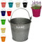 alles-meine.de GmbH 5 Stück kleine - Metalleimer/Töpfe - Blumentöpfe - pink/Purpur/violett/rosa - lila - inkl. Name - 15 cm hoch - 2 Liter - Metall rostfrei - Blech Eim..