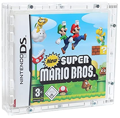 Verschraubtes Case Acrylglas für EIN Nintendo DS Spiel in OVP | Zum Selbstaufbau, Nur Case ohne Spiel, UV Schutz, Staubschutz, 4mm Acrylglas glasklar, Acrylglas Case made in Germany