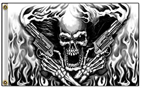 Stormflag Totenkopf-Flagge, 90 x 150 cm, Polyester, 90 g, mit zwei Ösen und doppelt genäht, 90 g
