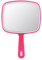 Eaoundm Handspiegel für Make-up, großer Handspiegel, quadratisch, 17,5 cm, Rot