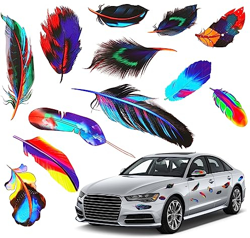 Autoaufkleber, Feder Auto Aufkleber Aufkleber, Auto Dekorationen Zubehör Car Sticker Auto Deko Vinyl Wandaufkleber Auto Fenster Aufkleber für Geländewagen Wohnmobil Karosserie Seitentür Kofferraum