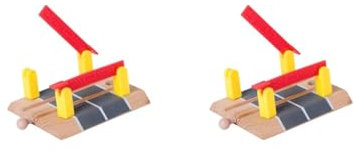 2 set Wooden Train Track Accessories Building for Girls Boys 3+ Year Olds Children Level Crossing