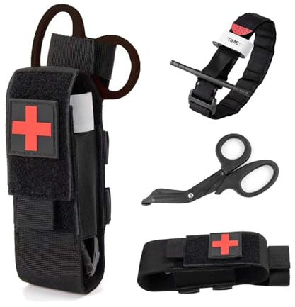 Feloyal Tourniquet Tasche Taktische Molle Tourniquet EMT Medizinische Schere, Militärische Tourniquet und Schere Halter Tasche für Erste Hilfe und Notfälle im Freien