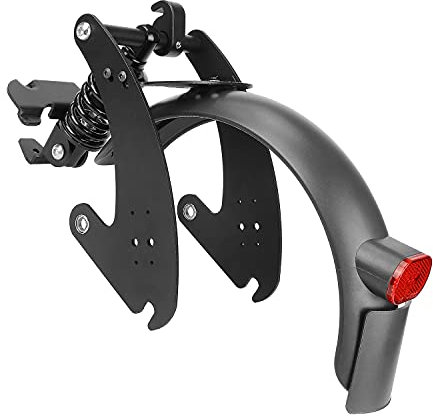 LUCK4U Elektroroller Stoßdämpfer hinten für G30 Max G30LP G30LE G30E Ninebot Roller Stoßdämpfer hinten mit Nummernschild + extra großes Rücklicht Schwarz