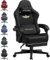 GTPLAYER Chaise de Gaming - Respirante - Ergonomique - Tissu de qualité supérieure - Ergonomique - Dossier réglable à 160° et Repose-Pieds Extensible - Noir