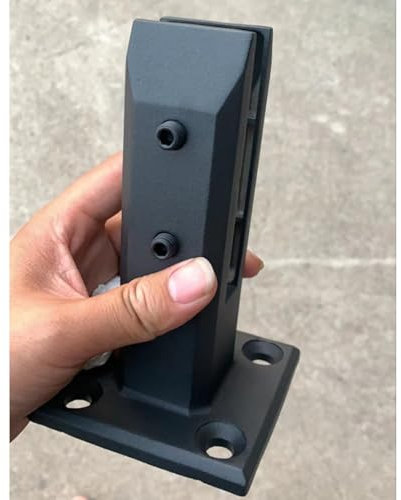 Lot de 2 supports de serrage en acier inoxydable 304 pour clôture de piscine, robinet de balustrade, balustrade, jardin, terrasse, balcon, escalier - Noir H 16 cm