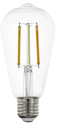 EGLO connect.z Smart-Home LED Leuchtmittel E27, ST64, Matter, ZigBee | App und Sprachsteuerung Alexa, dimmbar, warmweiß-kaltweiß, 1055 Lumen, 8 Watt, Vintage-Glühbirne klar