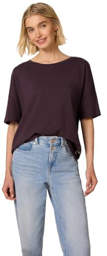 Damen T-Shirt mit Rundhals und Knöpfen