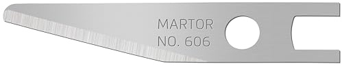 MARTOR 100x Grafikklinge 5,7 mm abgerundet, Skalpellklinge, Ersatzklinge | 1-fach nutzbar, Doppel-Facette, abgerundete Spitze, GRAFIX 501 & TRIMMEX CUTTOGRAF, No. 606.65