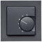 Halmburger Raumthermostat RTR-5510 anthrazit + GIRA E2 1-fach Rahmen 021123, anthrazit + Abdeckung 55x55mm, Kontaktausführung Öffner für Fußbodenheizung Stellantriebe 230V stromlos geschlossen (NC)