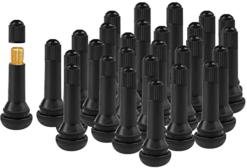 KingSaid Lot de 100 valves en caoutchouc TR414 Snap-In pour pneus de voiture