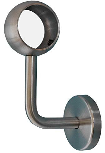 TIBU Handlaufhalter Modell G Edelstahlhalter gewinkelt mit Kugelring Durchmesser 42,4mm