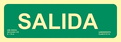 MovilCom® - Señal luminiscente SALIDA PVC 0,7mm Clase B 105X300mm homologado nueva legislación (ref.RD12104)