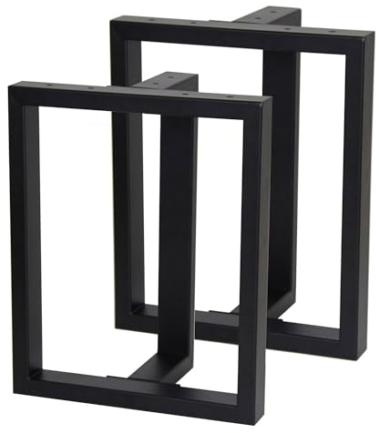 Natural Goods Berlin 2X Tisch-Kufen T-Form | Schwerlast Bank-Gestell aus Metall | Möbel-Kufen stabil | Tisch-Beine für Couchtisch & Sitz-Bank | Tisch-Füße in Schwarz | Tisch-Bein 35x42 cm