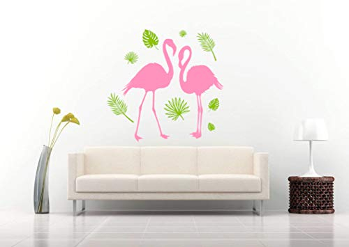 Flamingo und Blätter Wandtattoo Wohnzimmer Zuhause Moderne Aufkleber Dekoration Dekor Stilvoll Aufkleber Abziehbilder Kunst