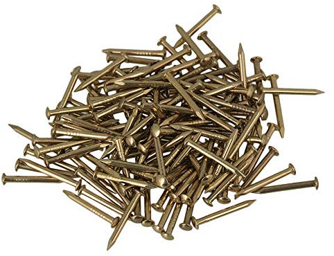 100pcs Brass Round Head Copper Clout Nails Rivets Small Wall Pins for Furniture Hinge Hardware Accessories (3mm x 15mm)