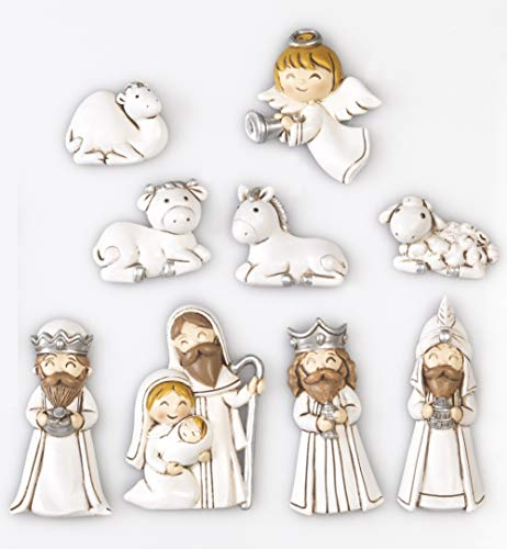 PABEN Weihnachtskrippe Krippenfiguren Set 9 Magnetfiguren Maximale Höhe 6,8 cm