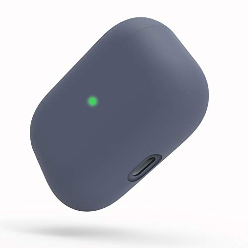 Auyuiiy DamonLight AirPods Pro 2021 hülle [LED an der Vorderseite sichtbar] [Unterstützt kabelloses Laden] Airpods pro silikon case(Nicht enthalten Airpods pro)-Mitternachtsblau