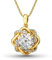 Jeulia Roségold Damen-Kette 925 Sterlingsilber Knoten der Liebe Anhänger Halskette Schmuck Geschenk für Damen (Gelb)